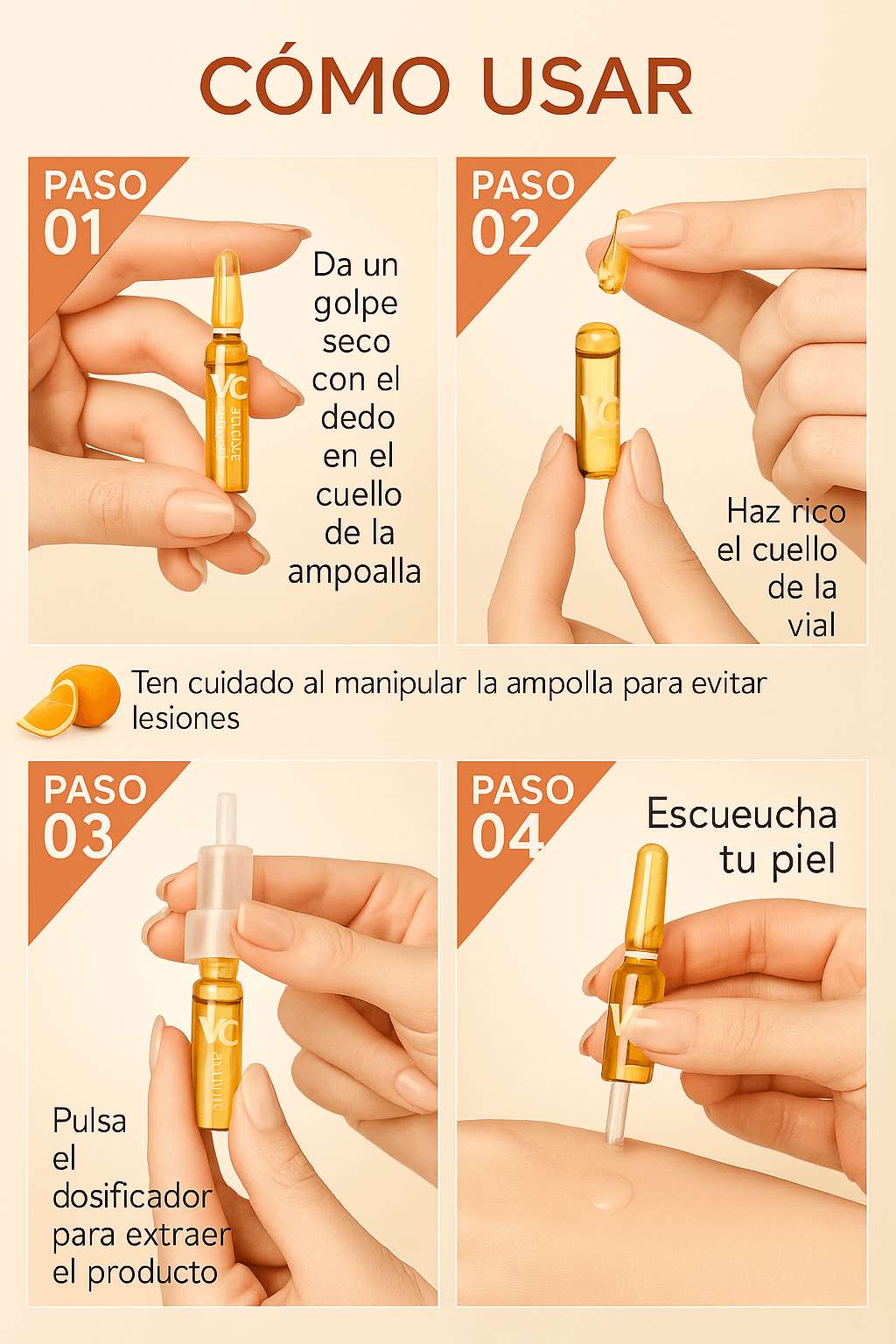  Sérum Facial de Vitamina C en Ampollas